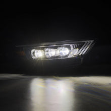 Load image into Gallery viewer, AlphaRex LED Projector Headlights Ford Mustang (15-17) S550 [3D Ice-Cube LED - NOVA Series w/ DRL] Alpha-Black or Black - Tribar DRL / Black Alternate Image