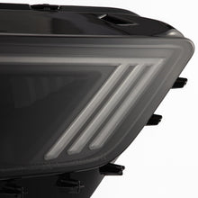 Load image into Gallery viewer, AlphaRex LED Projector Headlights Ford Mustang (15-17) S550 [3D Ice-Cube LED - NOVA Series w/ DRL] Alpha-Black or Black - Tribar DRL / Black Alternate Image