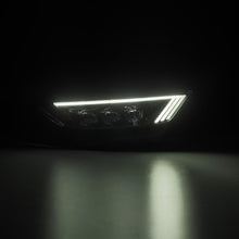Load image into Gallery viewer, AlphaRex LED Projector Headlights Ford Mustang (15-17) S550 [3D Ice-Cube LED - NOVA Series w/ DRL] Alpha-Black or Black - Tribar DRL / Black Alternate Image