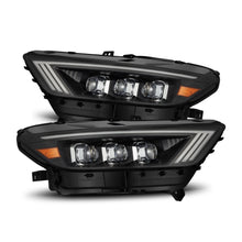 Load image into Gallery viewer, AlphaRex LED Projector Headlights Ford Mustang (15-17) S550 [3D Ice-Cube LED - NOVA Series w/ DRL] Alpha-Black or Black - Tribar DRL / Black Alternate Image