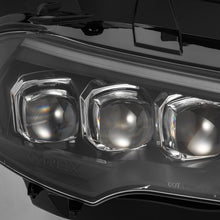 Load image into Gallery viewer, AlphaRex LED Projector Headlights Ford Mustang (18-22) S550 [3D Ice-Cube LED - NOVA Series w/ DRL] Alpha-Black or Black - Tribar DRL / Black Alternate Image