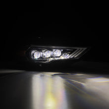Load image into Gallery viewer, AlphaRex LED Projector Headlights Ford Mustang (18-22) S550 [3D Ice-Cube LED - NOVA Series w/ DRL] Alpha-Black or Black - Tribar DRL / Black Alternate Image