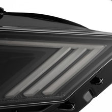Load image into Gallery viewer, AlphaRex LED Projector Headlights Ford Mustang (18-22) S550 [3D Ice-Cube LED - NOVA Series w/ DRL] Alpha-Black or Black - Tribar DRL / Black Alternate Image