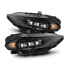 Load image into Gallery viewer, AlphaRex LED Projector Headlights Ford Mustang (18-22) S550 [3D Ice-Cube LED - NOVA Series w/ DRL] Alpha-Black or Black - Tribar DRL / Alpha-Black Alternate Image