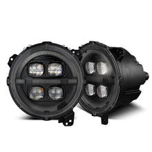 Load image into Gallery viewer, AlphaRex LED Projector Headlights Jeep Wrangler JL (18-23) [3D Ice-Cube LED - NOVA Series w/ DRL] Alpha-Black or Black - Alpha-Black Alternate Image