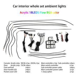 Race Sport RS LED Interior Ambient Lights Kit [Ultra-Flow Series ColorSmart] 18-Piece RGBW Multicolor