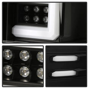 Spyder LED Tail Lights Chevy Silverado 1500 (14-18) 2500HD/3500HD (15-19) Bulb Type Only [Light Bar LED] Black / All Black / Black Smoke / Red Clear