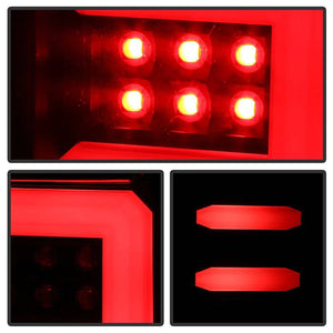 Spyder LED Tail Lights Chevy Silverado 1500 (14-18) 2500HD/3500HD (15-19) Bulb Type Only [Light Bar LED] Black / All Black / Black Smoke / Red Clear