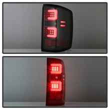 Load image into Gallery viewer, Spyder LED Tail Lights Chevy Silverado 1500 (16-18) 2500/3500 HD (16-19) w/ Factory LED [Light Bar LED] Smoke / Red - All Black Alternate Image