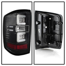 Load image into Gallery viewer, Spyder LED Tail Lights Chevy Silverado 1500 (16-18) 2500/3500 HD (16-19) w/ Factory LED [Light Bar LED] Smoke / Red - All Black Alternate Image