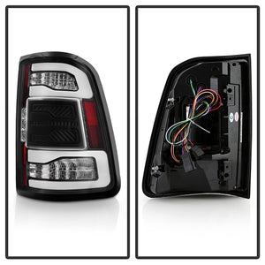 Spyder LED Tail Lights Dodge Ram 1500 [Non-Halogen Model] (19-21) Sequential Turn Signal - Black Clear