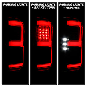 Spyder LED Tail Lights Ford F150 (18-20) [w/ Rear Blind Spot Sensor Model] Clear Black