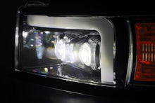Load image into Gallery viewer, AlphaRex LED Projector Headlights Chevy Silverado 2500HD/3500HD (15-19) [3D Ice-Cube LED - NOVA Series w/ DRL] Black / Chrome / Jet Black - Black Alternate Image