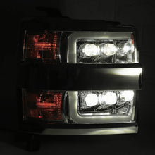 Load image into Gallery viewer, AlphaRex LED Projector Headlights Chevy Silverado 2500HD/3500HD (15-19) [3D Ice-Cube LED - NOVA Series w/ DRL] Black / Chrome / Jet Black - Black Alternate Image