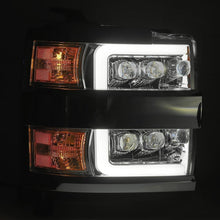 Load image into Gallery viewer, AlphaRex LED Projector Headlights Chevy Silverado 2500HD/3500HD (15-19) [3D Ice-Cube LED - NOVA Series w/ DRL] Black / Chrome / Jet Black - Black Alternate Image