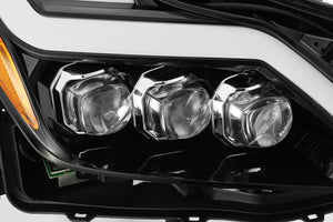 AlphaRex Projector Headlights Infiniti G37 Coupe (08-13) Quad 3D LED Nova Series - DRL Light Tube Black / Chrome