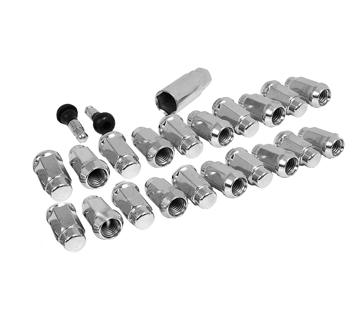 100PCS CHROME BULGE ACORN LUG NUTS 1/2-20 CLOSED END 1.38 100PCS CHROME BULGE ACORN LUG NUTS 1/2-20 CLOSED END 1.38