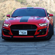 Load image into Gallery viewer, AlphaRex LED Projector Headlights Ford Mustang (15-17) S550 [3D Ice-Cube LED - NOVA Series w/ DRL] Alpha-Black or Black - Tribar DRL / Black Alternate Image