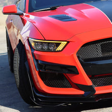 Load image into Gallery viewer, AlphaRex LED Projector Headlights Ford Mustang Shelby GT350 / GT500 (18-20) S550 [3D Ice-Cube LED - NOVA Series w/ DRL] Alpha-Black or Black - Tribar DRL / Black Alternate Image