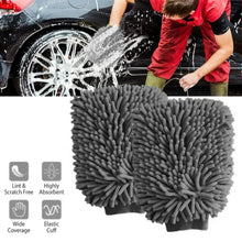 Load image into Gallery viewer, WASH&amp;WHIPS Microfiber Chenille Car Cleaning Mitt - 2 Pack Alternate Image
