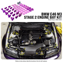Load image into Gallery viewer, Fast Turn Fittings Engine Bay Hardware Kit for BMW M3 E46 (2000-2006) Titanium Stage 2 - Purple / Black / Blue / Gold / Polished / Cosmic Burn / Oil Slick Alternate Image