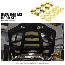 Load image into Gallery viewer, Fast Turn Fittings Hood Hardware Kit for BMW M3 E46 (2000-2006) Titanium - Gold / Black / Blue / Polished / Purple / Cosmic Burn Alternate Image