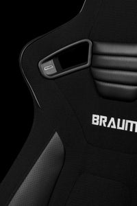 BRAUM Elite-R Racing Seats (Reclinable - Black Trim) Black / Blue / Red Cloth