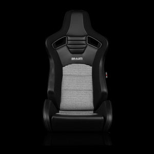 BRAUM Elite S Racing Seats (Reclinable - Black Leatherette) Black Cloth / Blue Cloth / Red Cloth / Red Plaid / Gray Plaid