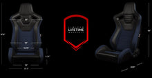 Load image into Gallery viewer, BRAUM Elite S Racing Seats (Reclinable - Black Leatherette) Black Cloth / Blue Cloth / Red Cloth / Red Plaid / Gray Plaid Alternate Image