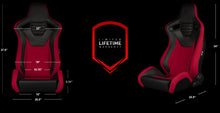 Load image into Gallery viewer, BRAUM Elite S Racing Seats (Reclinable - Black Leatherette) Black Cloth / Blue Cloth / Red Cloth / Red Plaid / Gray Plaid Alternate Image