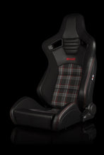 Load image into Gallery viewer, BRAUM Elite S Racing Seats (Reclinable - Black Leatherette) Black Cloth / Blue Cloth / Red Cloth / Red Plaid / Gray Plaid Alternate Image