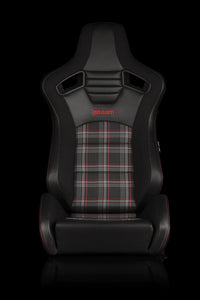 BRAUM Elite S Racing Seats (Reclinable - Black Leatherette) Black Cloth / Blue Cloth / Red Cloth / Red Plaid / Gray Plaid