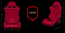 Load image into Gallery viewer, BRAUM ADVAN Sport Seats (Reclinable) Red Jacquard / Black Stitching or Black Jacquard / Black Alcantara - Red Jacquard / Black Stitching Alternate Image