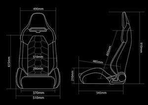 BRAUM Viper-X Sport Reclinable Bucket Seats - Leather / Jacquard / Alcantara