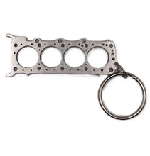 Load image into Gallery viewer, Metal keychain with a unique design on a white background Alternate Image