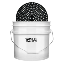 Load image into Gallery viewer, WASH&amp;WHIPS Chenille Premium Scratch-Free Microfiber Lint-Free Blue Wash Mitt 8&quot; x 10&quot;in &amp; Black Pitstop Particle Interceptor Alternate Image