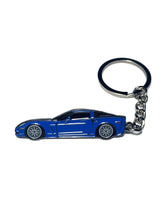 Load image into Gallery viewer, Drift Pins Corvette C6 Keychains - LeMans Blue Alternate Image