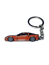 Load image into Gallery viewer, Drift Pins Corvette C6 Keychains - Inferno Orange Alternate Image