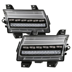 Spyder LED Front Bumper Lights Jeep Wrangler(18-21) [Halogen Model Only] Sequential Signal - Chrome Housing