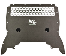 Load image into Gallery viewer, Car grille guard with honeycomb pattern and 'IRL' branding on a white background Alternate Image