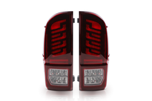 Load image into Gallery viewer, Attica 4x4 Toyota Tacoma Tail Lights (2016-2023) Black / Black Smoke CTATT0765-BS-SQ Alternate Image