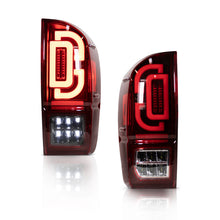 Load image into Gallery viewer, Winjet Sequential LED Tail Lights Toyota Tacoma 3rd Gen (2016-2023) Black With Clear / Smoked / Red Lens - Red / Clear Alternate Image