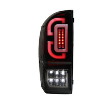 Load image into Gallery viewer, Winjet Sequential LED Tail Lights Toyota Tacoma 3rd Gen (2016-2023) Black With Clear / Smoked / Red Lens - Gloss Black / Clear Alternate Image