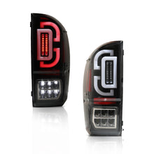 Load image into Gallery viewer, Winjet Sequential LED Tail Lights Toyota Tacoma 3rd Gen (2016-2023) Black With Clear / Smoked / Red Lens - Gloss Black / Clear Alternate Image