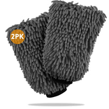 Load image into Gallery viewer, WASH&amp;WHIPS Microfiber Chenille Car Cleaning Mitt - 2 Pack Alternate Image