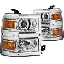 Load image into Gallery viewer, DNA Projector Headlights for Chevy Silverado 1500 (2014-2015) Chrome or Black Housing with Clear Lens Alternate Image