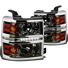Load image into Gallery viewer, DNA Projector Headlights for Chevy Silverado 1500 (2014-2015) Chrome or Black Housing with Clear Lens Alternate Image