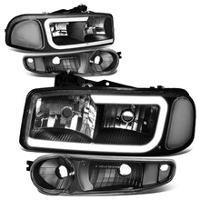 Load image into Gallery viewer, DNA Headlights for GMC Yukon (2000-2006) Yukon XL 1500 (2001-2006) with C-Shaped LED DRL and Black or Chrome Housing Alternate Image