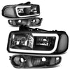 DNA Headlights for GMC Yukon (2000-2006) Yukon XL 1500 (2001-2006) with C-Shaped LED DRL and Black or Chrome Housing