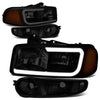 DNA Headlights for GMC Yukon (2000-2006) Yukon XL 1500 (2001-2006) with C-Shaped LED DRL and Black or Chrome Housing
